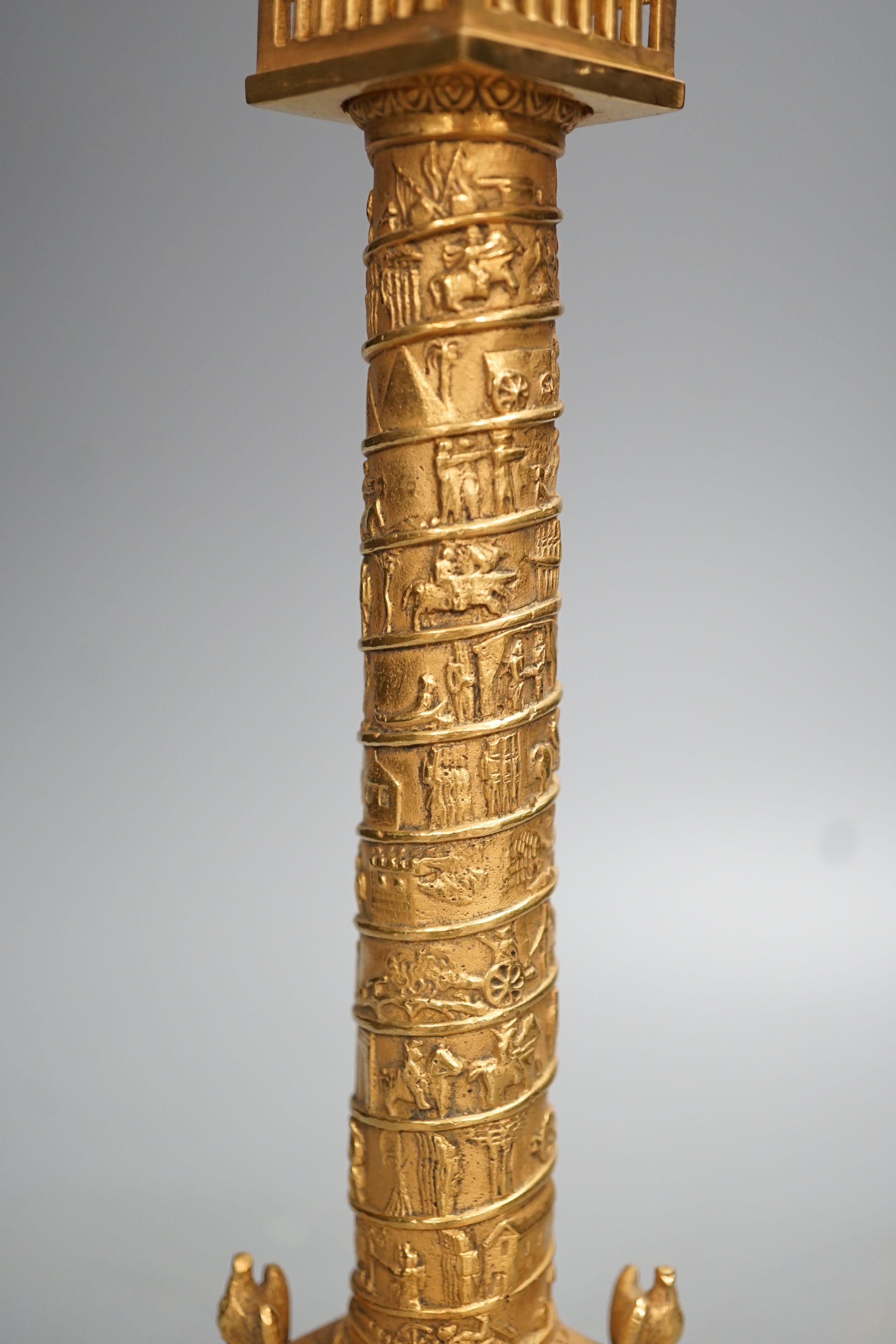 An ormolu and bronze model of Napoleon’s Vendome column, 31.5cm tall